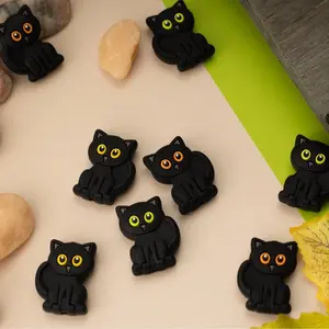 Black Cat Silicone Focal Beads