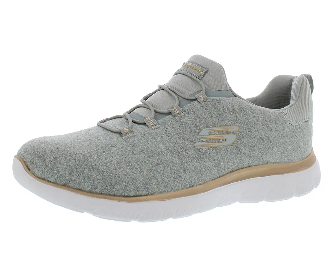 Skechers Summits-Dazzling Me Women's Sparkle Knit Slip-On Walking Shoes, Low Top Athletic Casual Sneakers with Wide Fit, Footwear, Dazzling Me Wide, Sports Shoes, All Seasons