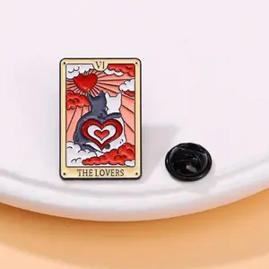 The lovers kitty tarot enamel pin