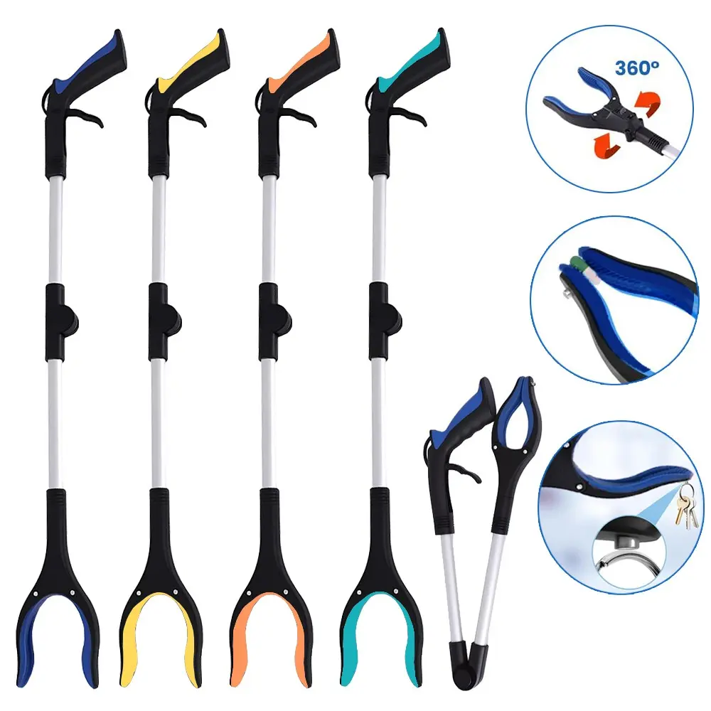 Grabber Reacher Tool, Foldable Pick Up Stick. Includes 360° Rotating Anti-Slip Jaw & Magnet, ldeal for Trash Pickup, Outdoor Dog Walking & Seniors Recovery, Lightweight Grabbers
