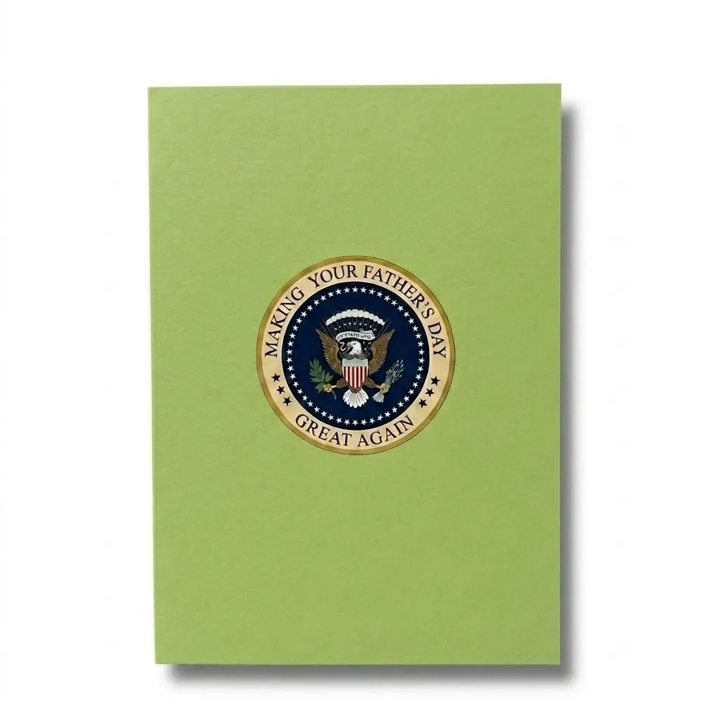 Talking Voice Handwritten Card Stock Paper-Based Greeting Card - Green MAGA Make America Great Themed Patriotic Republican Keepsake, Built-In Audio Message Gag Gift for Trump Supporters & Dads With a Sense of Humor
