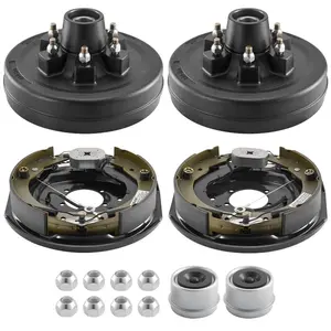 Summervibes VEVOR Electric Trailer Brake Assembly, 12x 2 Inch, 1 Pair Self-Adjusting Electric Brakes Kit for 6000 lbs Trailer Axle, Backing Plates for Braking System Part Replacement, Fit for Trailers, RVs