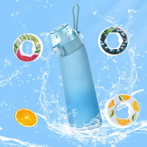 air water bottle, 7 Flavour 750ml with Time Reminder, Leak-proof Lid, and Fast-flow Technology - BPA Free Tritan Material Perfect for Sports, Gym, and Outdoor Activities Drink Drinkware Leakproof Mug Cup