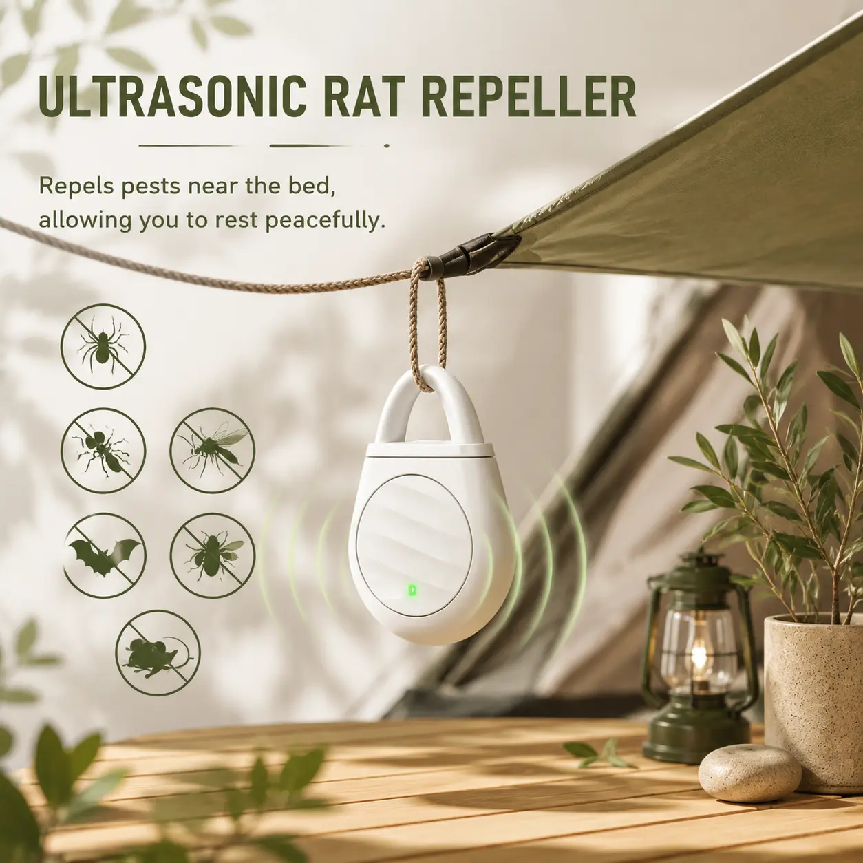 Non-Toxic Ultrasonic Pest Repellent - Electronic Safe Device for Families & Pets, Effective Against Fleas, Ticks, Mosquitoes, Ants, Suitable for Indoors/Outdoors Home Supplies Pest Control