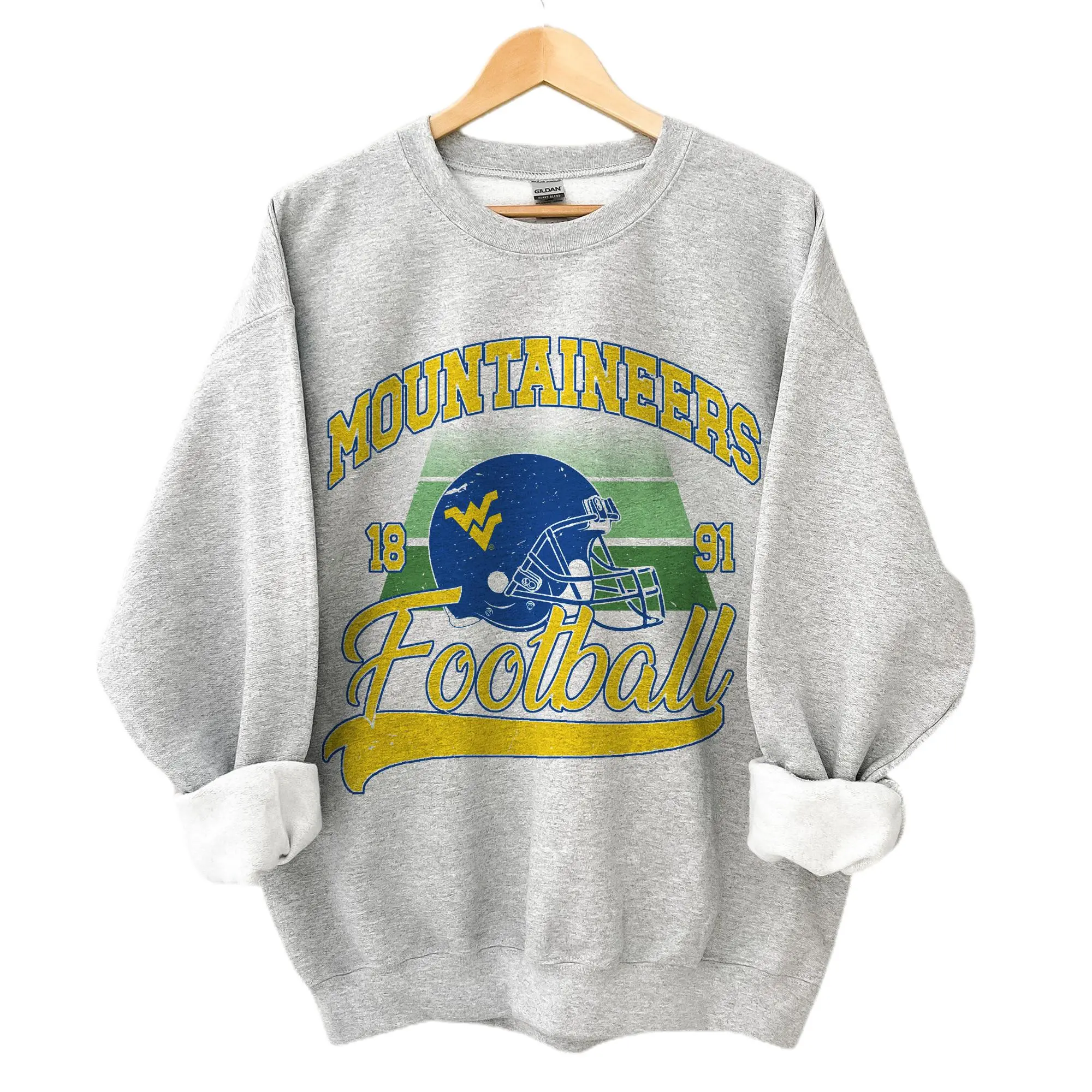 West Virginia Vintage Sweatshirt for Men, Retro Sport Style Crewneck Sweater - Menswear And Womenswear, Pullover Sweatshirt For Fans, Gift For Fans
