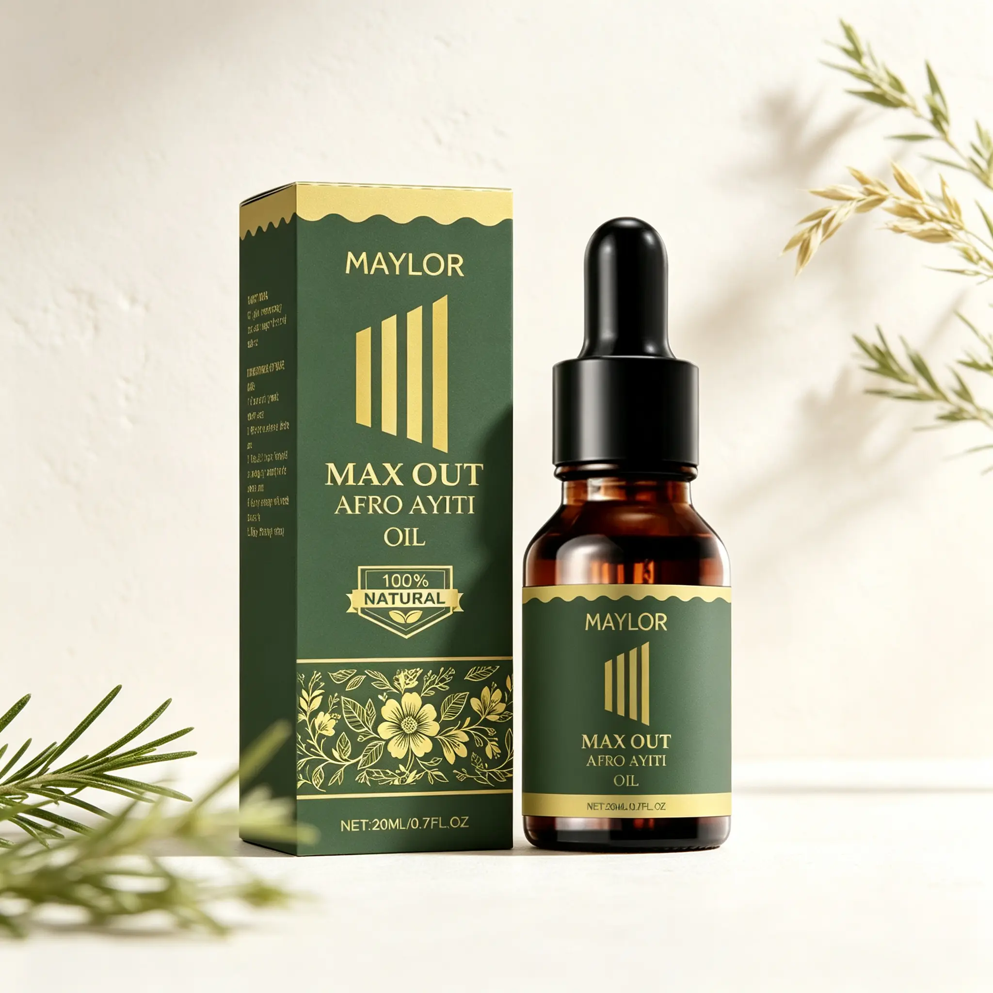 MAYLOR Natural Hair Oil – 100% Plant-Based Hydrating Formula, Lightweight Moisturizer for Dry Hair & Scalp 20ml