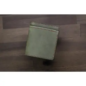 Leather Slim Minimalist Wallet - Grey Minerva