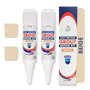Tile Grout, Repair Kit, 2 Pack Grout Filler, Restore & Renew Tile Joints Line,  Drying Tile Grout  Squeeze Tube for Bathroom Shower Kitchen Floor,  (17.6 oz, Beige)