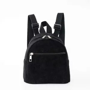 Mini solid - color multi - colored backpacks, stylish corduroy backpacks, simple and casual small backpacks for both men and women