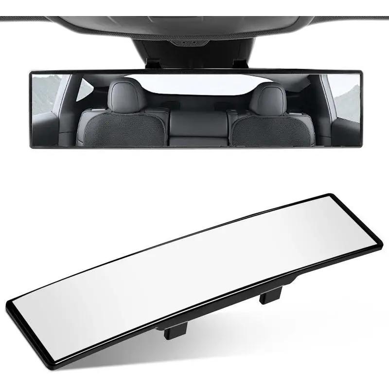 Universal 11.81 Inch Car rear view mirror with HD Glass, Anti-Glare interior clip-on wide angle Panoramic Wide Angle Accessories for Car SUV Trucks car suv car  visor