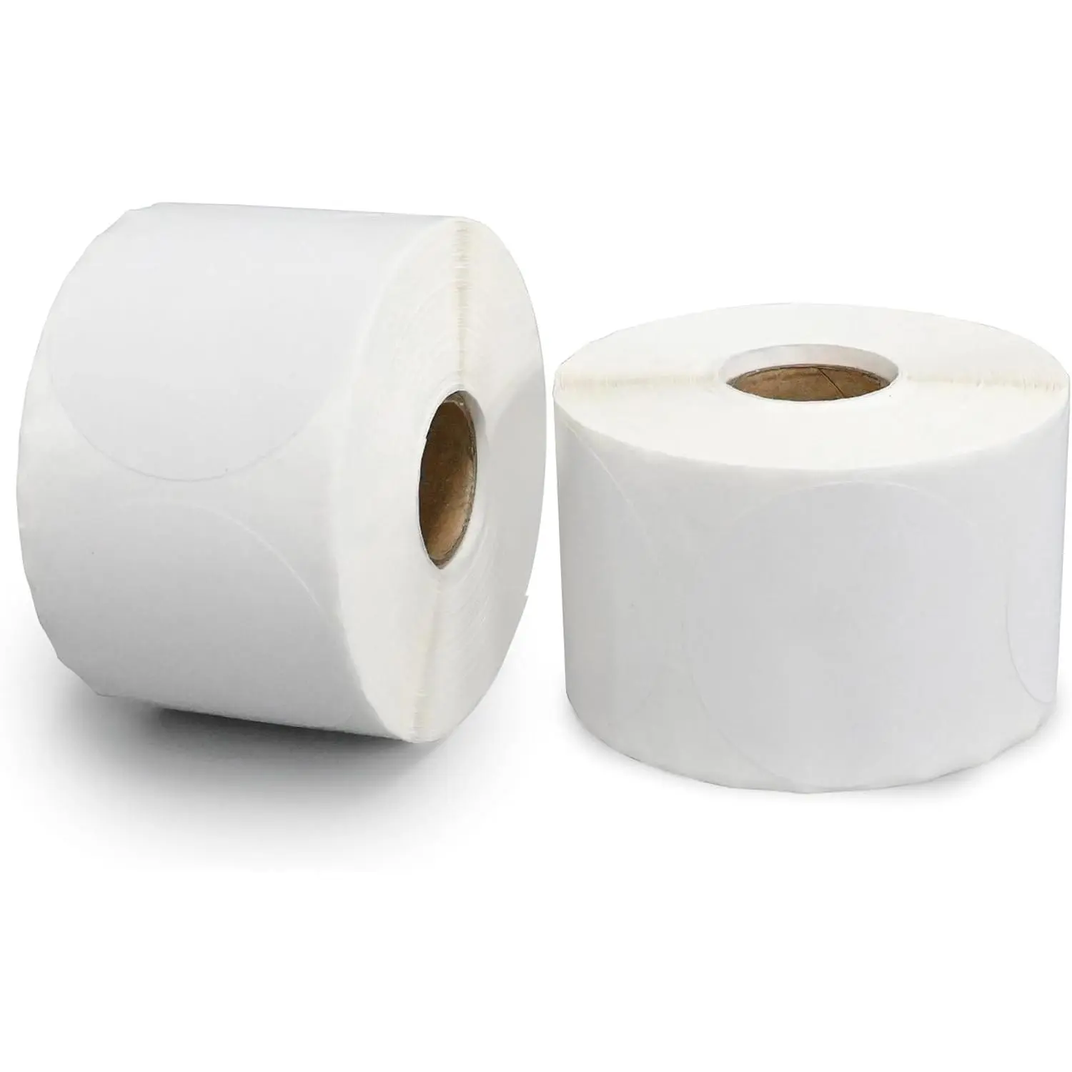 2" Circle Direct Thermal Barcode Sticker Labels, Self-Adhesive Round White Shipping Label, Compatible with Rollo & Zebra Printers, 1500 Labels (2Rolls)