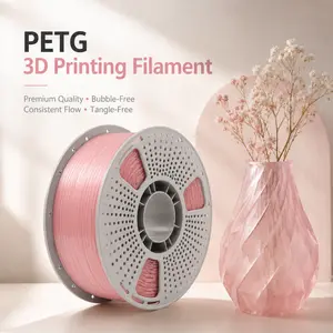 Hyper PETG Filament 1kg 1.75mm Transparent Pink - High Speed, Low Warp, No Tangle, Clear Pink 3D Printing Filament for FDM Printers fast