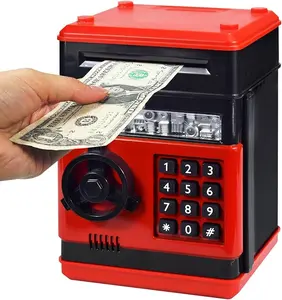 Electronic Piggy Bank ATM Money Box for Kids, Coin & Cash Saving Safe Bank, Cool Toy Gift for Boys & Girls (Battery Not Included)