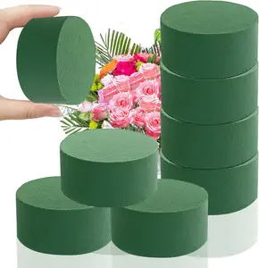 Floral Foam  6 Pcs Round Blocks 3 in Green Wet Dry Florist Foam Circles,Artificial Fresh Flower Plant
