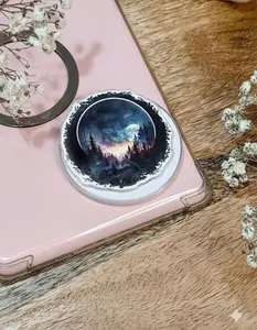 Night Forest Phone Grip, Full Moon Aesthetic Griptok, Moody Nature Landscape Phone Stand, Unique Gift for Nature Lovers