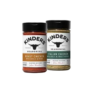 Kinder's Savory Herb & Garlic Chicken Seasoning Duo - Italian & Roast Chicken - Premium Quality Flavor Enhancer for Roasted Chicken, Poultry & More - Spice