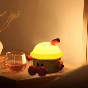 Ice Cream Night Light, Boba Gifts, Cute SiliconeIce Cream Night Light, Kids' Bedroom Decor, Gift for Children, Teens, Adults, Perfect for Christmas & Birthdays