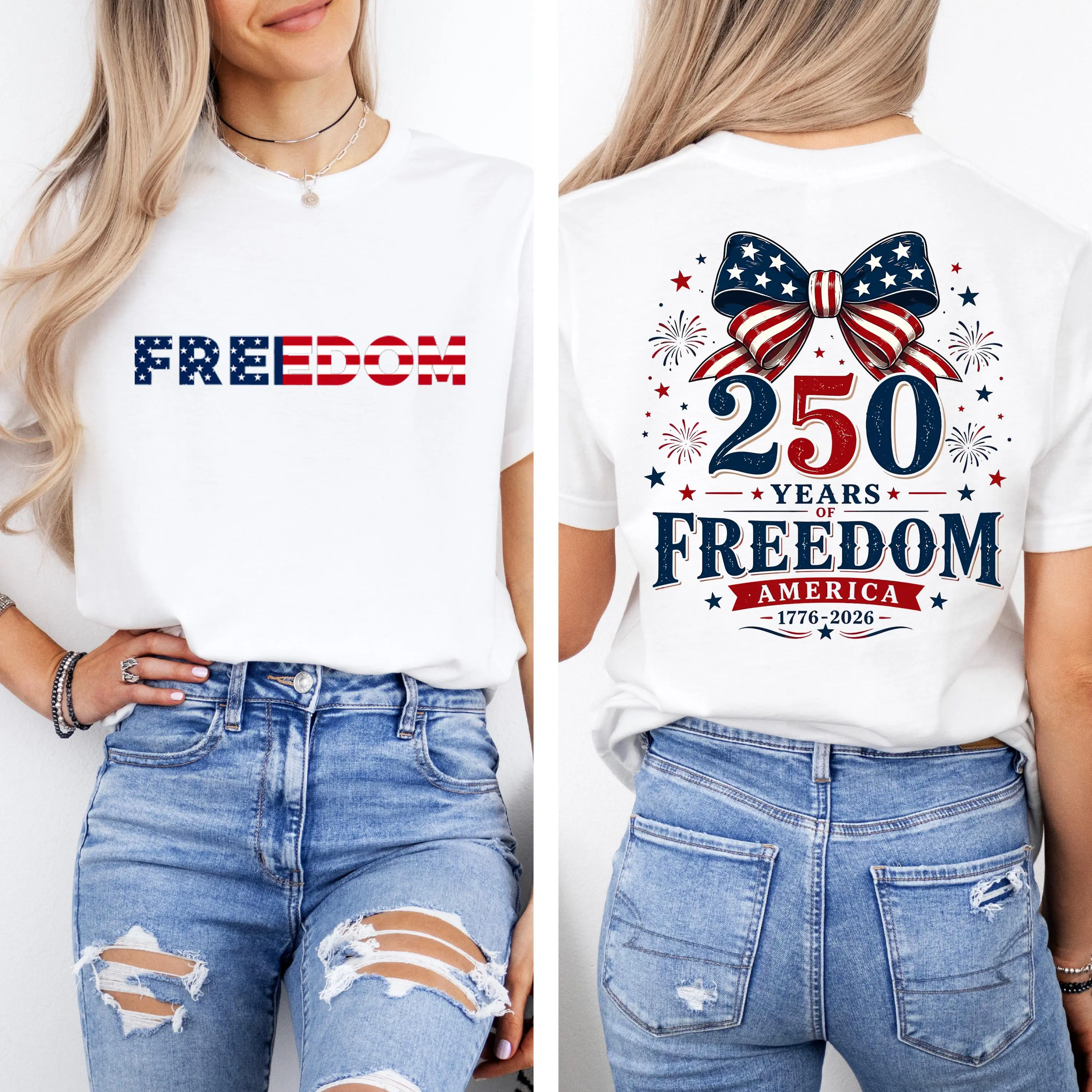 Freedom 250th Anniversary 2 sides Shirt, 250th Patriotic Shirt, Independence Apparel, 1776–2026 Shirt,Patriotic Freedom