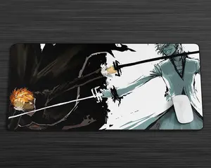 Bleach Ichigo vs Zangetsu Black Desk Mat Gaming Mouse Pad