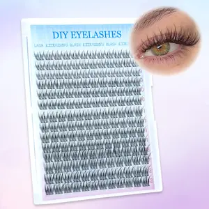Eyelash Extension Kit, Eyelash Extensions Set, 9-12 mm, 168 mixed clusters, self-made eyelash extension, DIY Lash Clusters, easy to use, natural appearance, classic style eyelashes, suitable for daily use or as a gift for friends, Artificial lashes