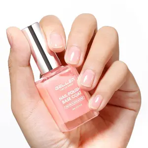 4‑in‑1 Clear Nail Polish Base Coat Sheer Tinted Milky Pink, Ridge Filler, Nail Strengthener & Concealer, Calcium Formula Strengthens Nails, Enhances Natural Look, No HEMA, Anti-yellowing