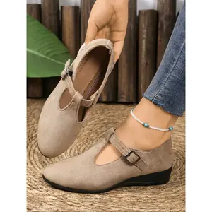 Elegant PU Leather Shoes for Women, Comfortable Slip-On Design, Perfect for All Seasons, Versatile Style for Dresses & Pants, Fall Casual Shoes