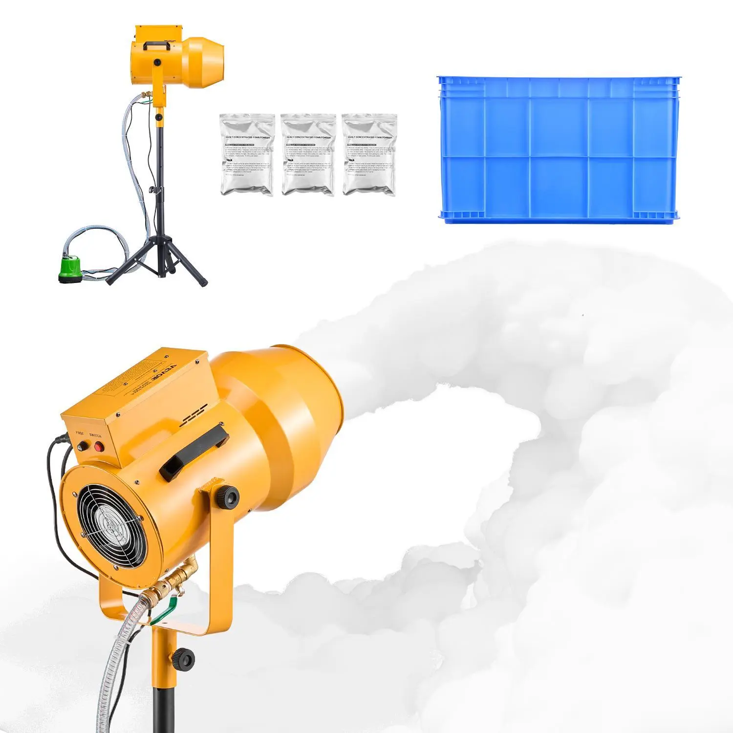 【Summerfinds】VEVOR Foam Machine, 1200 W Party Foam Cannon, Foam Maker with 3 Packs of Foam Powder, Foam Party Machine with 20 Gal Water Tank, for Backyard, Pool, Outdoor Events, Birthdays, Celebrations & Party