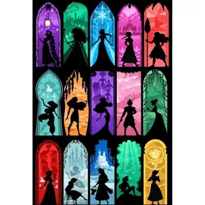 Adult 5D DIY Diamond Painting Set,cartoon Princess Full Round Diamond,perfect for Home Decoration in Bedroom, Living Room, Porch, Study, Bathroom, Diamond Painting Kit