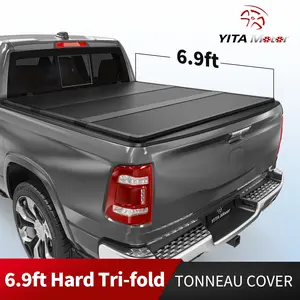 [2020-2026 Chevrolet Silverado & GMC Sierra 2500HD/3500HD] 6.9 Ft Bed, Hard Tri-fold Truck Bed Tonneau Cover, No-Drill