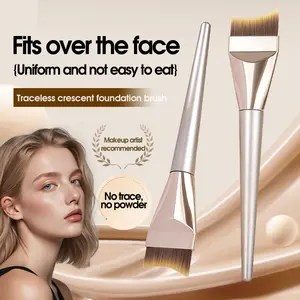 New popular seamless crescent foundation brush, non-absorbent foundation concealer brush, flat-head liquid foundation makeup brush