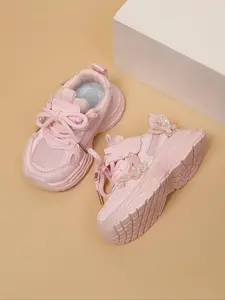 Cute Butterfly Design Mesh Sneakers, Comfortable Non-slip Toddler Walkers, Breathable Comfortable Sports Running Shoes for Daily Wear