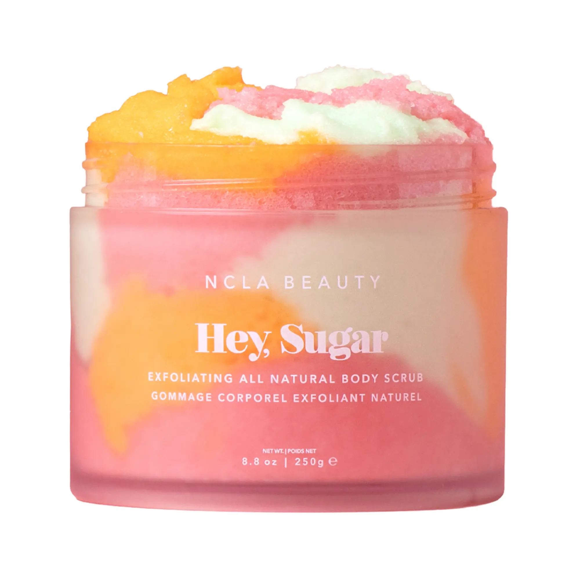 NCLA Hey Sugar All Natural Body Scrub - Exfoliating Sugar Scrub - Hydrates and Nourishes Dry Skin - Vegan - Rainbow Sherbert - 8.8 oz