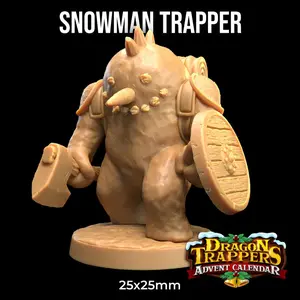 Snowman Trapper Christmas Advent Calendar | The Dragon Trappers Lodge |32mm Scale | Miniature TTRPG Mini DnD Dungeons Dragons Wargame