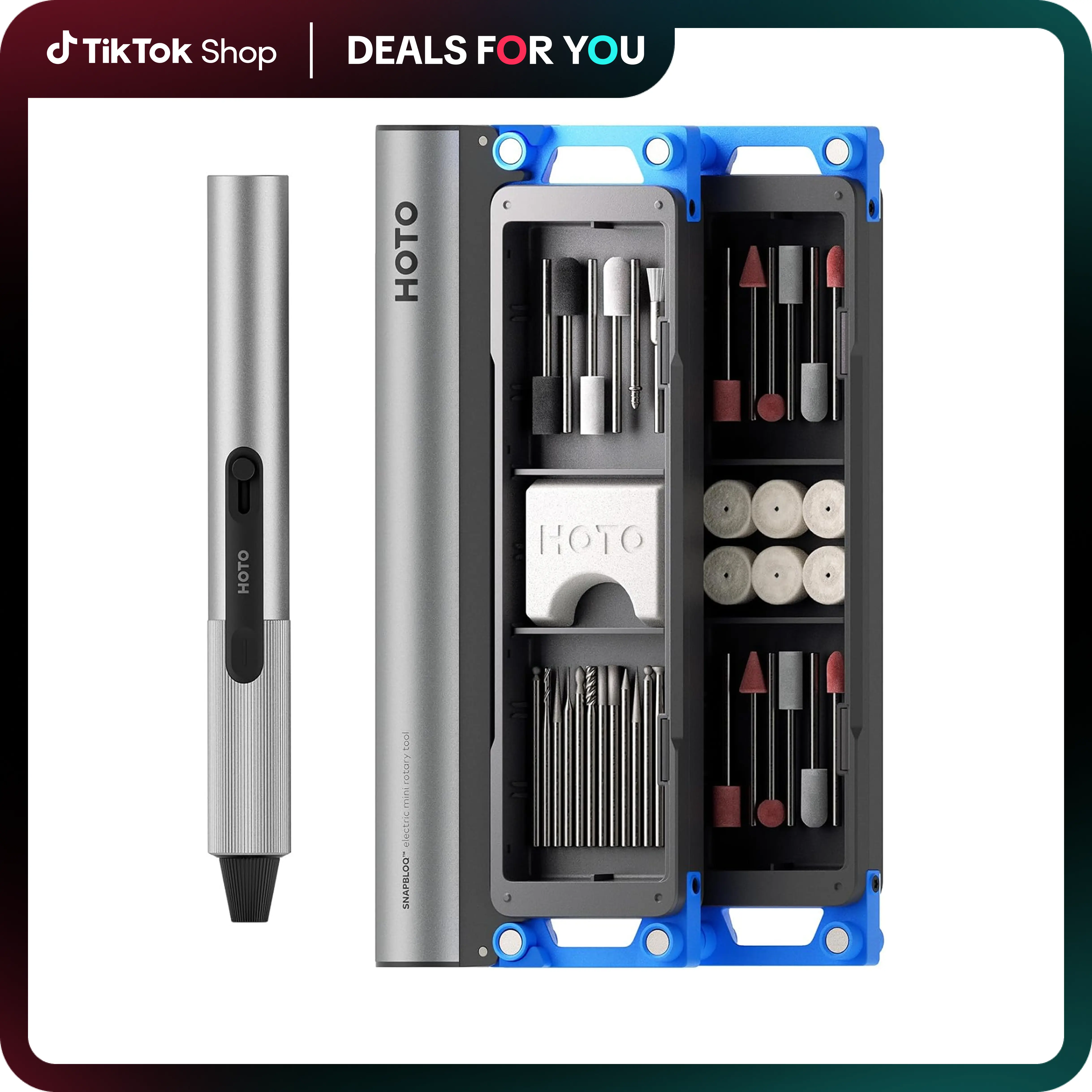【Deals for You Days】HOTO SNAPBLOQ R-A04 Mini Cordless Rotary Tool Kit 4V, Nex-gen Brushless Motor, 22000 RPM Variable Speed, 38 Accessories, Power Tool for Sanding, Polishing, Drilling, Carving, DIY Crafts