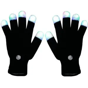 LED Light-Up Finger Gloves - Flashing Glow Rave Gloves, Perfect for Parties, Concerts & Nighttime Fun