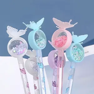 Cute Butterfly Glitter Neutral Pens, Fashion Writing Atom Pens, Ideal for School Exams, Office Signing, 4/8pcs Set, Office Supplies, Creative Stationery