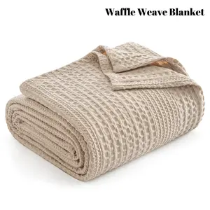 1 PC Lightweight Waffle Weave Blanket , Breathable & Cloud Soft,  Cozy & Thin Blanket for All Season & Hot Sleepers, Bed, Home Decor - Single/Double/Throw/Twin/Queen/King