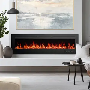 1500W/750W Electric Fireplace Heater, 3-in-1 Recessed Wall Mount Freestanding Fireplace Insert, 169 Custom Flame Color with Remote Control, 59°F-95°F Adjustable Thermostat Timer Child Lock Quiet Space Heater for Indoor Room