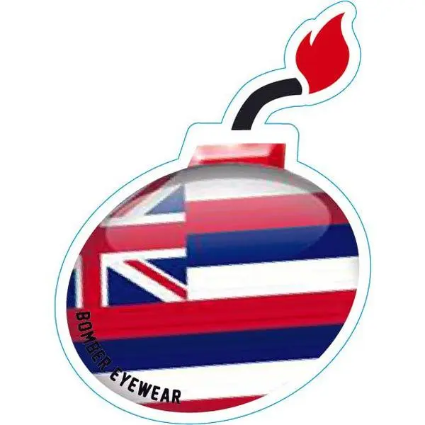 Hawaiian Flag Bomber Icon Adhesive Decals - 6 In White Vinyl Flex 086 Stickers for DIY Scrapbooking & Stamping, Toys & Hobbies