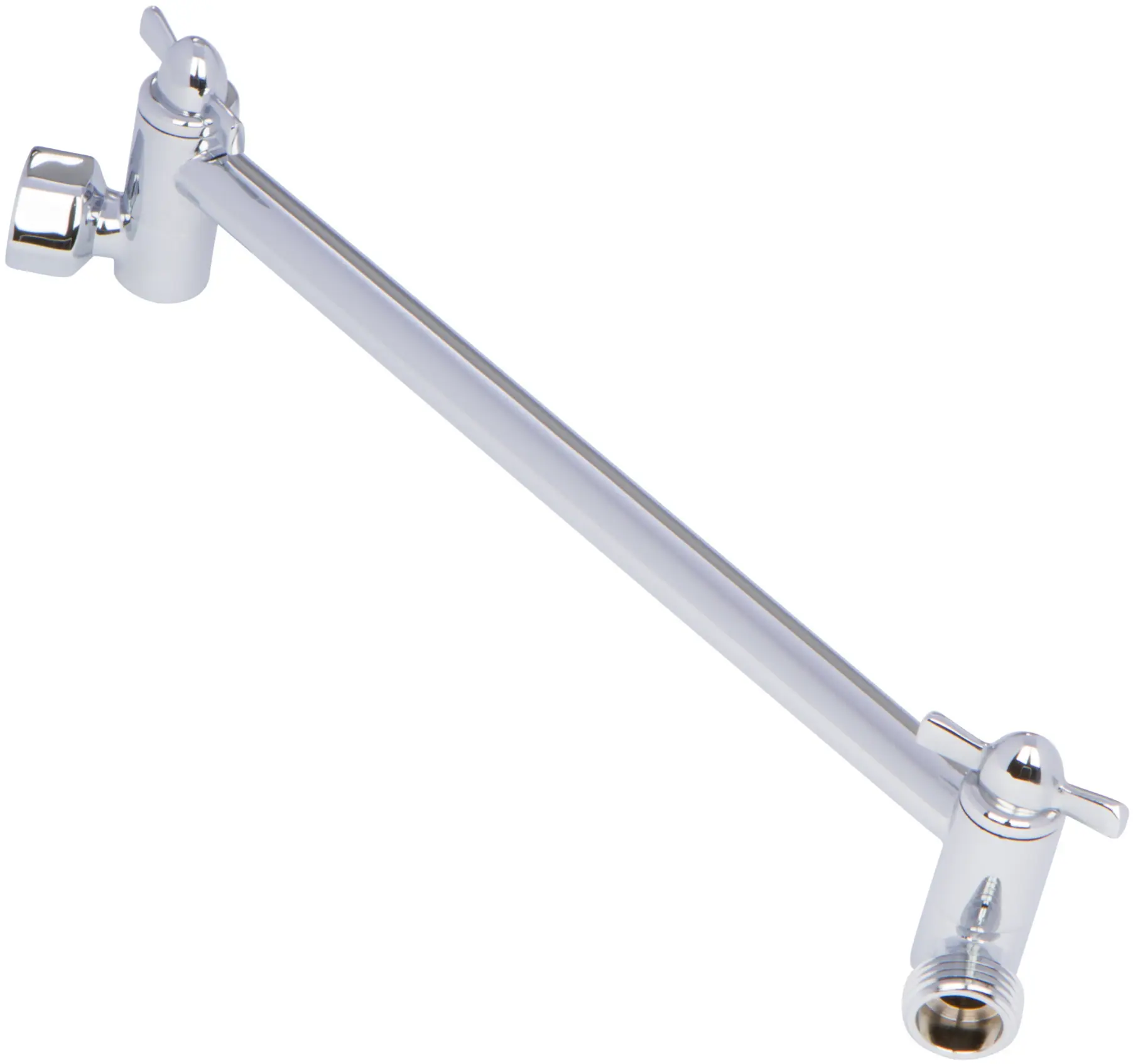 Aqua Elegante Adjustable Shower Arm Extension - 10 Inch Solid Brass Showerhead Extender that Adjusts Height & Angle with a Universal Fit for Rain, Fixed, and Handheld Heads