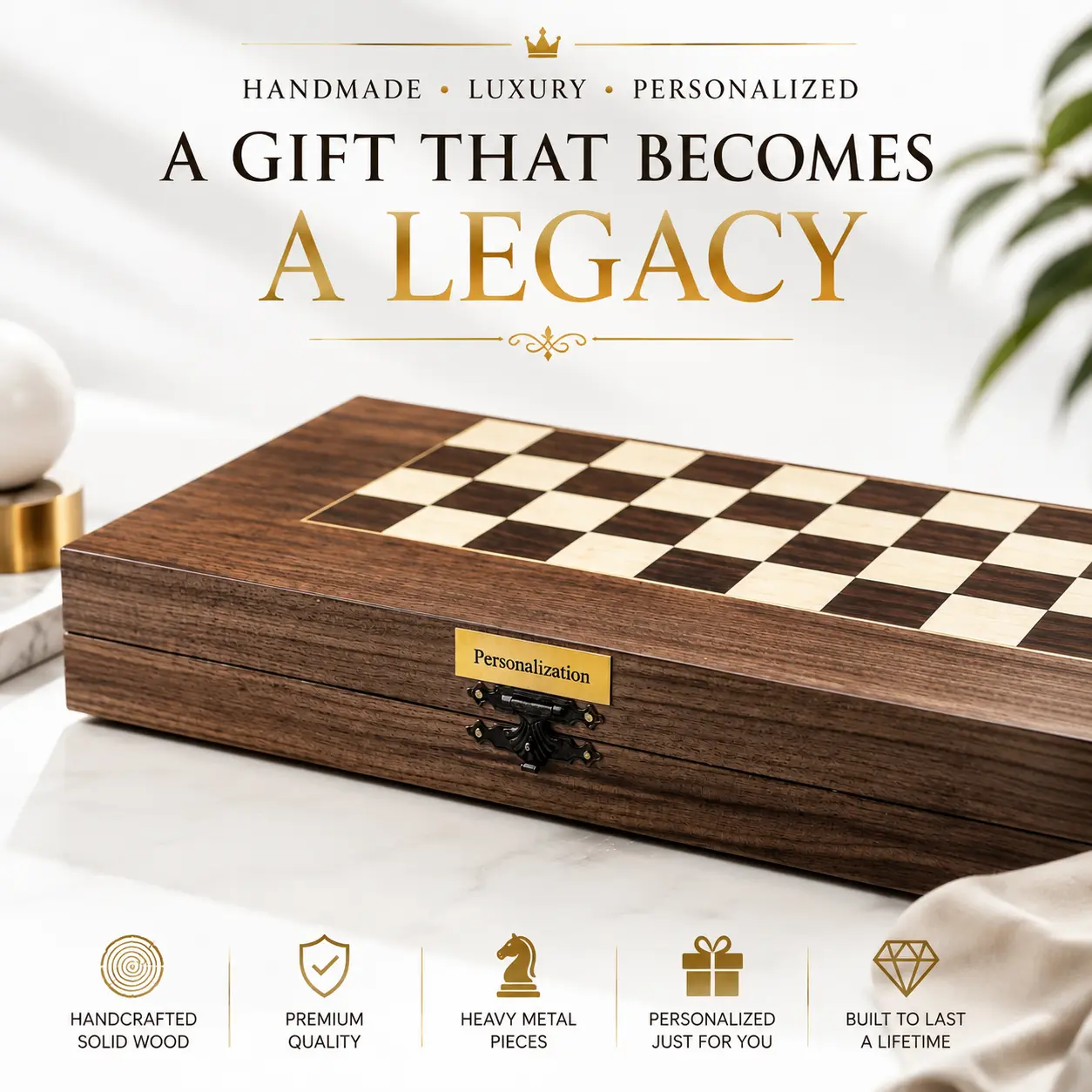 Personalized Wooden Backgammon & Chess Set Boyfriend Gift, Handmade Backgammon Set Anniversary Gift for Husband, Gift for Boyfriend Birthday