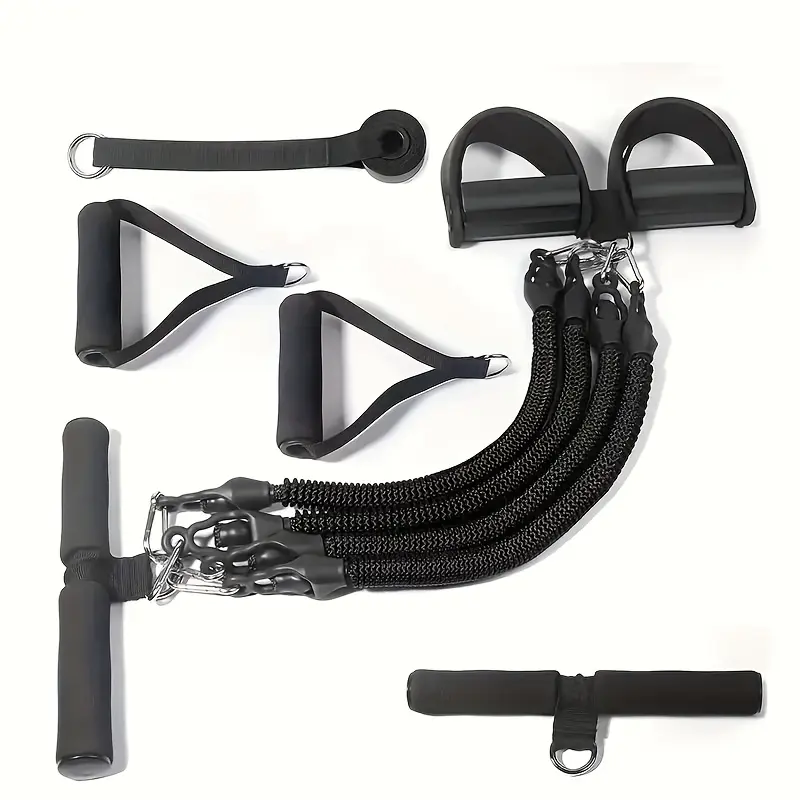Resistance Band Set with Handles, Ankle Straps & Door Anchor - Adjustable Multi-Level Exercise Equipment for Lower Body Workout, Glute Growth & Core Training, Resistance Band Workout, Full Body, Arm Workout For Woman, Toned Arms