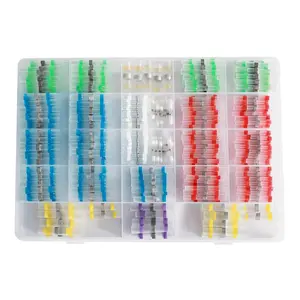 400Pcs Solder Connectors with Heat Shrink Waterproof Electrical Docking Joints for Sealing Wire Connections.DIY Electrical Connection Wiring and Solderless Terminal Wire Connection