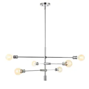 JONATHAN Y Atlas Modern Vintage Iron Arm-Adjustable LED Chandelier