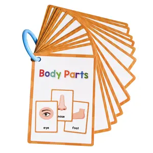 English Body Parts Flashcards, Early Education Learning Cards, Toddler Flash Cards, Educational Toys for Kids, Fun and Interactive Vocabulary Cards, Vocabulary Flashcards Set, Bilingual Instruction Cards, Word Cards