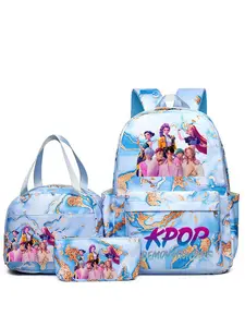 3pcs  Women's backpack set hunting witch group kpop backpack large capacity backpack zipper closure fashionable and versatile casual trend suitable for students to go to school, campus travel, work, shopping women's backpack