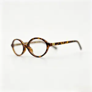 Retro Tortoiseshell Oval Blue Light Blocking Glasses for Women, Anti-Eyestrain Computer Glasses, Vintage Style Clear Lens Eyewear with Gold Accents