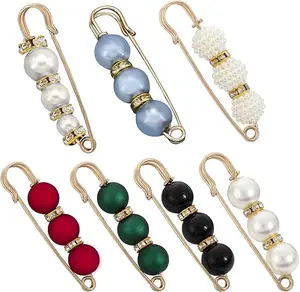 7 Pcs Fashion Brooch Pins with Faux Pearls & Rhinestones for Women Girls Clothing Dresses Decoration Accessories