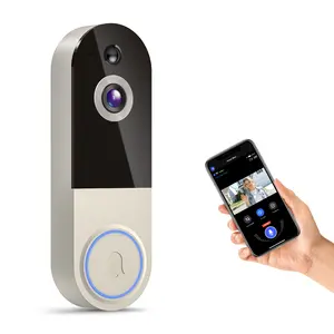 Smart Wireless Video Doorbell Camera, Visitor Alert, 2.4G WiFi, Two-Way Audio, Rechargeable Battery, Night Vision, Real-Time Alerts, IP65 Weatherproof, Cloud Storage, Easy Installation Security