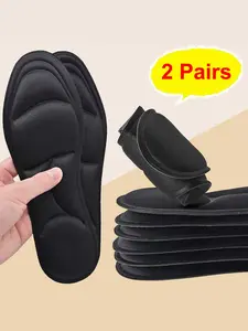 2 Pairs Memory Cotton Shock Absorbing Insoles Thick Comfortable Sweat Absorbent Shockproof, Casual Shoes Sports Shoes, Perfect for Daily Wear, Shock Absorption Comfy